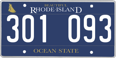 RI license plate 301093