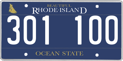 RI license plate 301100