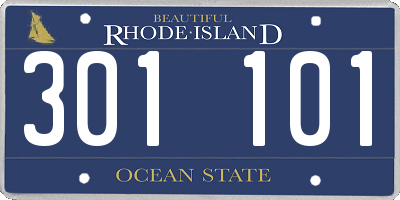 RI license plate 301101