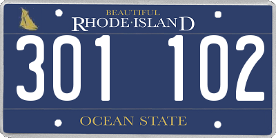 RI license plate 301102
