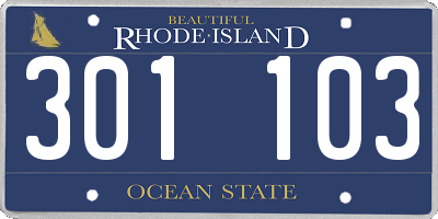 RI license plate 301103