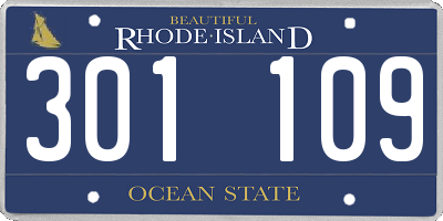 RI license plate 301109