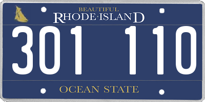 RI license plate 301110