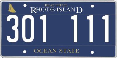 RI license plate 301111