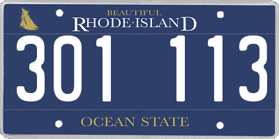 RI license plate 301113