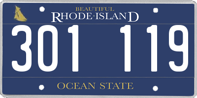 RI license plate 301119