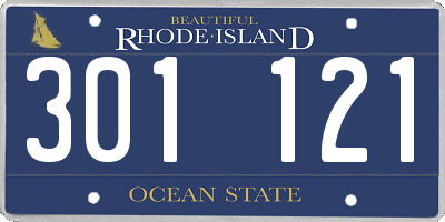 RI license plate 301121