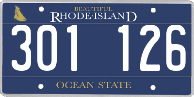 RI license plate 301126