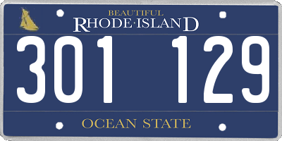 RI license plate 301129