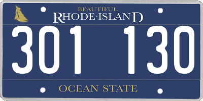 RI license plate 301130