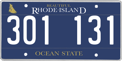 RI license plate 301131