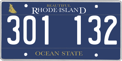 RI license plate 301132