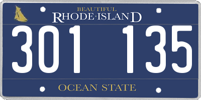 RI license plate 301135