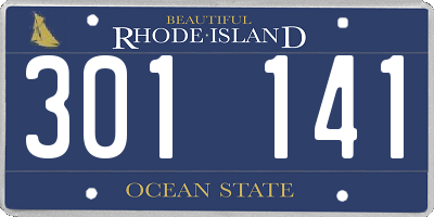 RI license plate 301141