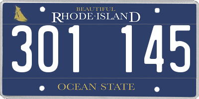 RI license plate 301145