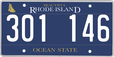 RI license plate 301146