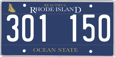 RI license plate 301150