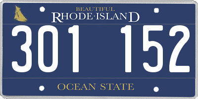 RI license plate 301152