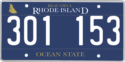 RI license plate 301153