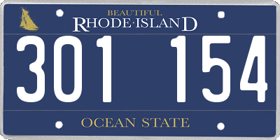 RI license plate 301154