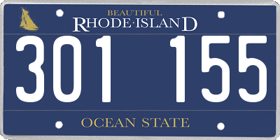 RI license plate 301155