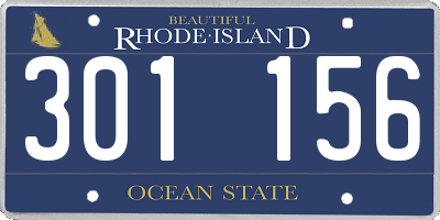 RI license plate 301156