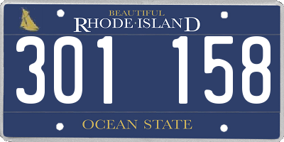 RI license plate 301158