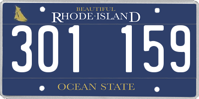 RI license plate 301159