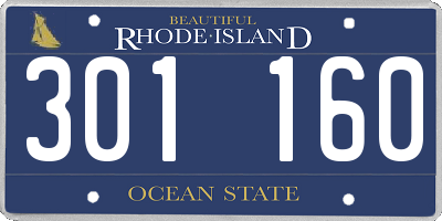 RI license plate 301160