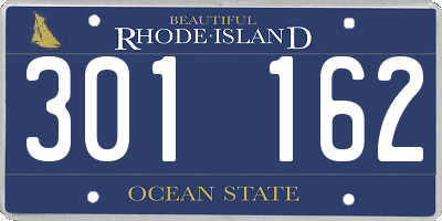 RI license plate 301162