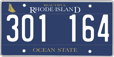 RI license plate 301164