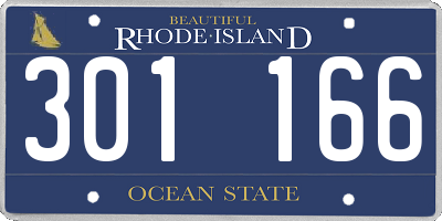 RI license plate 301166