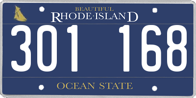 RI license plate 301168