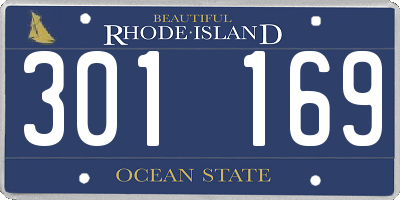 RI license plate 301169