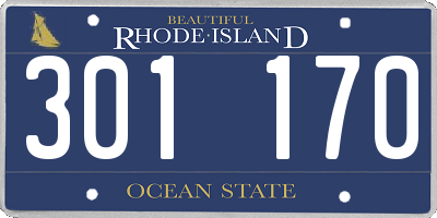 RI license plate 301170