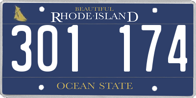 RI license plate 301174