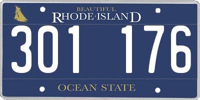 RI license plate 301176