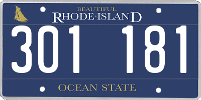 RI license plate 301181