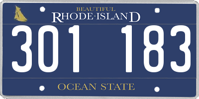 RI license plate 301183