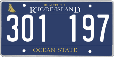 RI license plate 301197