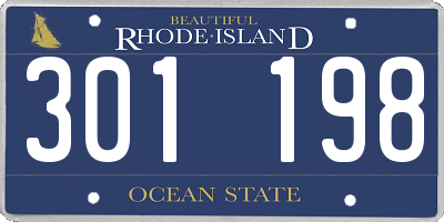 RI license plate 301198