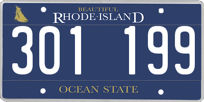 RI license plate 301199