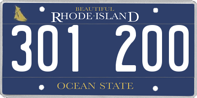 RI license plate 301200