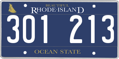 RI license plate 301213