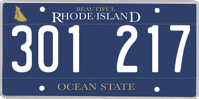 RI license plate 301217
