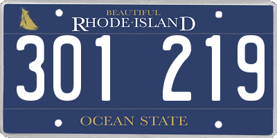 RI license plate 301219