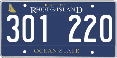 RI license plate 301220