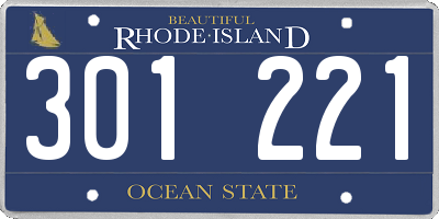 RI license plate 301221