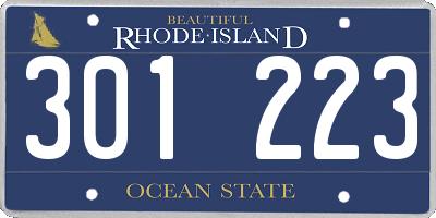RI license plate 301223