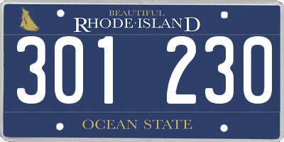 RI license plate 301230